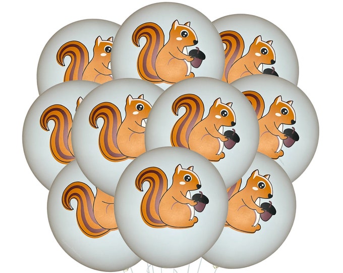 Squirrel Balloons 12", Squirrel Birthday Balloons, Squirrel Party Theme, Squirrel decoration, Nature Theme Balloons, Chipmunk Balloons