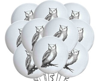 Owl birthday Party Balloons,  12" Owl Balloons, Bird Party Balloons, , Owl Party Ideas, Owl Party Theme