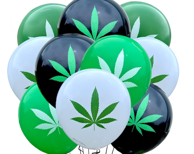 Marijuana Balloons 12", Weed Birthday Party, Marijuana Leaf Theme Decorations, Cannabis Event, Stoner Birthday Theme Balloons, Adult Party