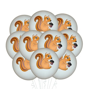 Squirrel Balloons 12&quot;, Squirrel Birthday Balloons, Squirrel Party Theme, Squirrel decoration, Nature Theme Balloons, Chipmunk Balloons