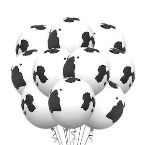 Cow Balloons, 12&quot; Animal Balloons Moo Cow Birthday Party Balloons, Farm Theme Party, Farm Balloons, Holstein, Barnyard Party Balloons