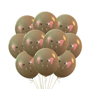 Elephant Balloons 12&quot;, Elephant Baby Birthday Theme Balloons, Baby Shower Decorations, Boy Baby Shower Balloon Ideas, Gray Elephant Balloons