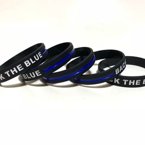 Custom thin blue line silicone bracelets 2025