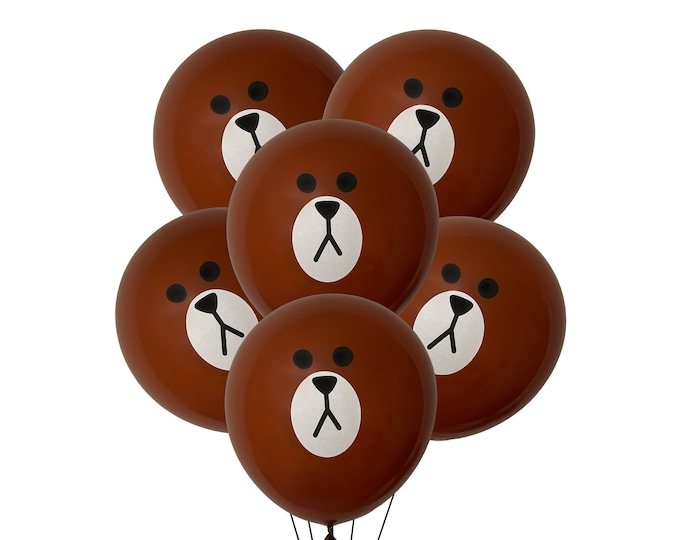 Brown Bear Balloons, 12" Bear Party Balloons, Bear Party Supplies, Bear Party Decorations, Bear Birthday Party Teddy Bear Birthday Theme