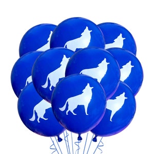 Blue Wolf Balloons 12&quot;, Wolves Party Décor, Wolf Party Latex Balloons, Wolf Pack Party, Multi-use Wolf Event Birthday Balloons Wolf Birthday