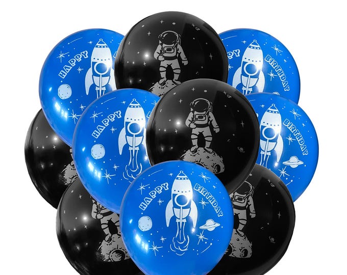astronaut Balloons, Rocket Ship Balloons, astronaut Birthday Theme, Rocket Ship Birthday Theme, Space Birthday, Moon Landing Balloons 12"