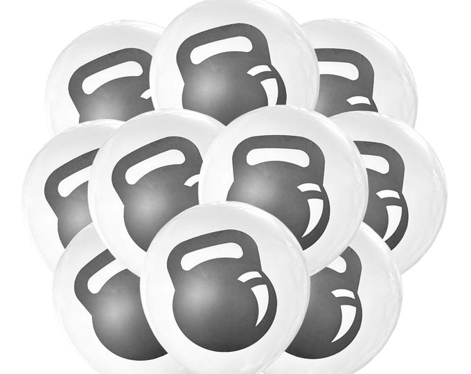 12 Count Gym Balloons, Weightlifting Birthday Theme, Kettlebell Balloons Latex, Bodybuilding Balloon Party Decorations Weights Balloon Party