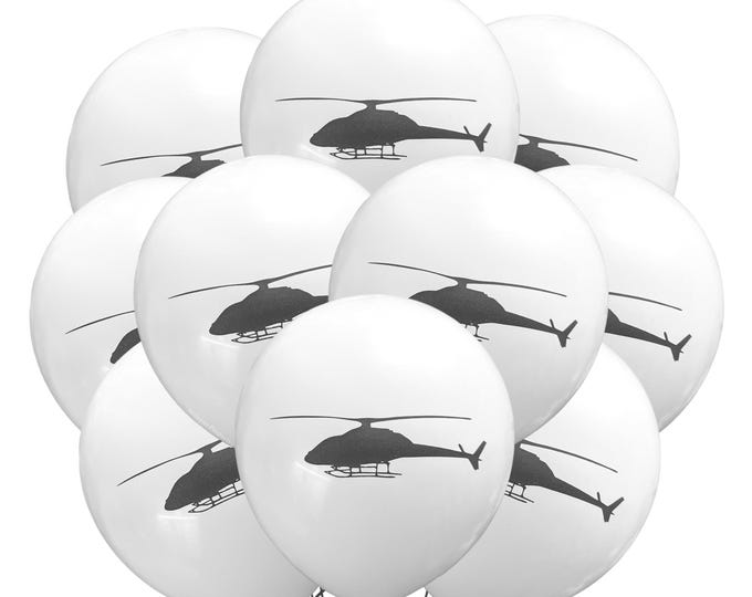 12ct Helicopter Balloons, Helicopter Theme Party Decoration, Military Balloons, Helicopter Birthday Theme Ideas