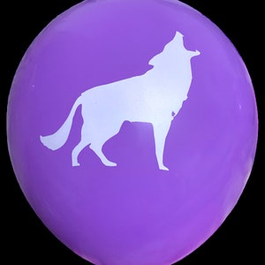 Purple Wolf Balloons Latex 12&quot;, Wolves Party Décor, Wolf Birthday, Wolf Pack Party, Multi-use Wolf Event Birthday Balloons Wolf Birthday