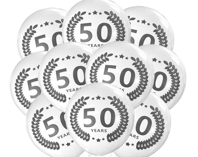 50 Year Balloons, 50 Year Anniversary Party, 50 Year Reunion Event Party Supply Décor, 50th Year In Business, 50th birthday Party Ideas