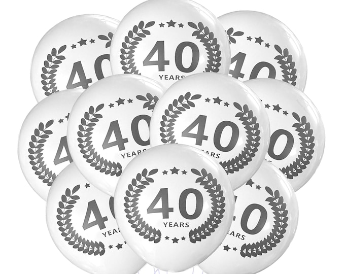 40 Year Balloons, 40 Year Anniversary Party, 40 Year Reunion Event Party Supply Décor, 40th Year In Business, 40th birthday Party Ideas