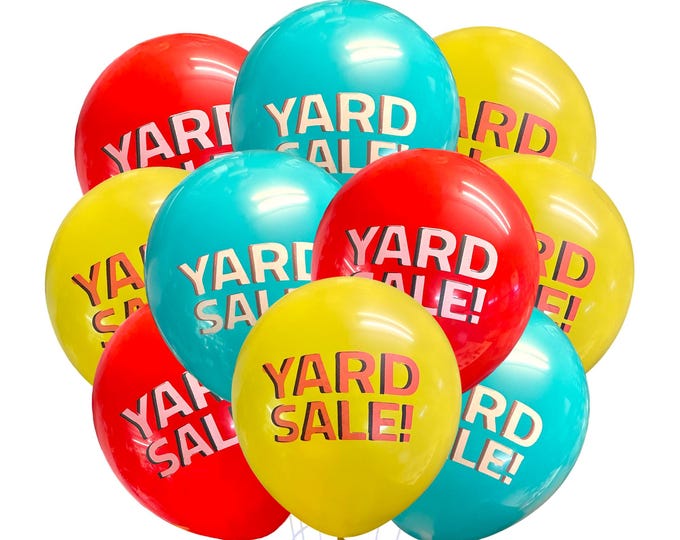 Yard Sale Balloons 12", Yard Sale Display, Yard Sale Theme Party Decoration, Garage  Sale Party, Yard Sale Advertising, Yard Sale Decoration
