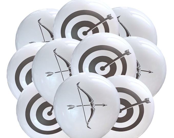 12ct Archery Balloons, Bow and Arrow Party Balloons, Bow Theme, Reading Balloons, Archery Birthday Theme, Archery Decorations