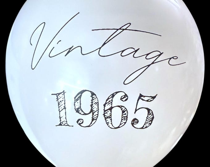 12ct Vintage 1965 Balloons, Birthday Party Theme Decorations