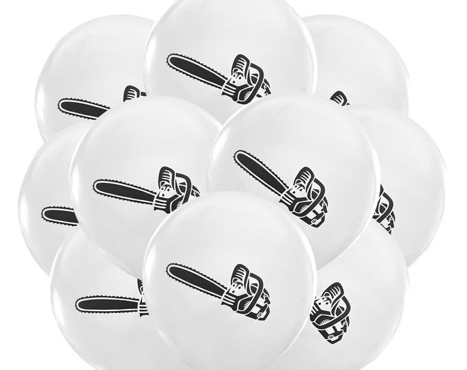12ct Chainsaw Balloons, Lumber Party Balloons, Chainsaw Birthday Theme Lumberjack Party Decoration Balloons