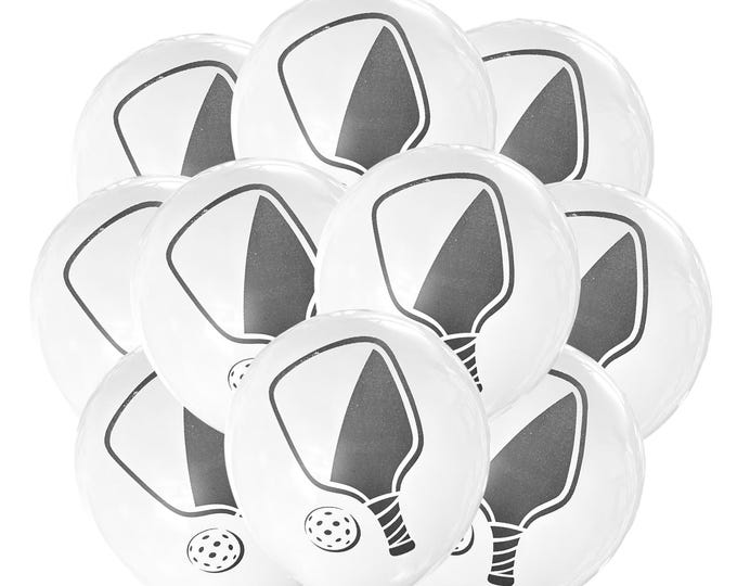 12ct Pickleball Balloons, Pickleball Birthday Theme, Paddle Tennis Party Supply, Pickle Racket Event Decorations, Pickleball Party Ideas