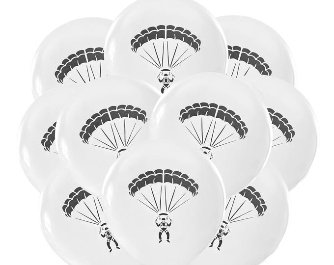 12ct Parachute Balloons, Skydiving Party Balloons, Skydive Birthday Theme Airborne Party Decoration Balloons