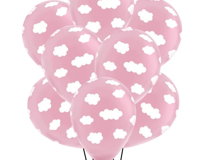 Pink Cloud Balloons 12", Pink Cloud Birthday Party, Pink Cloud Theme Party Balloons, Cloud Party Decorations, Pink Sky Girls Birthday Party