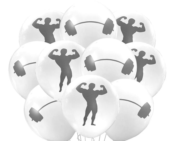 Gym Balloons, Bodybuilding Birthday Theme, Flex Birthday, Bodybuilding Balloons Party Decorations, Barbell Balloons, Weightlifting Balloons