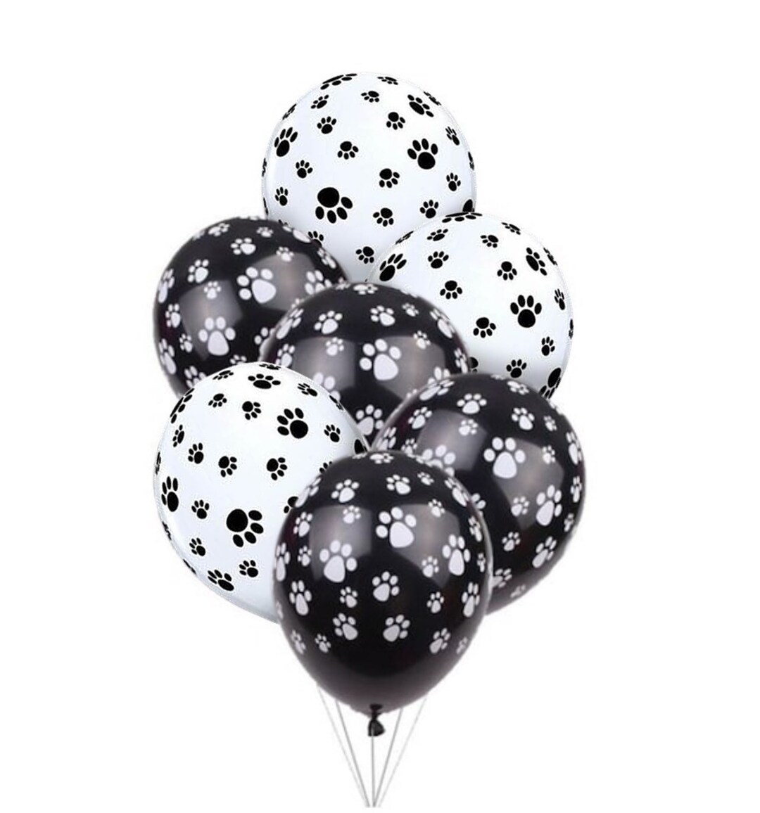 12 PACK Paw Print Balloons, Dog Party, Birthday Party Balloons Paw