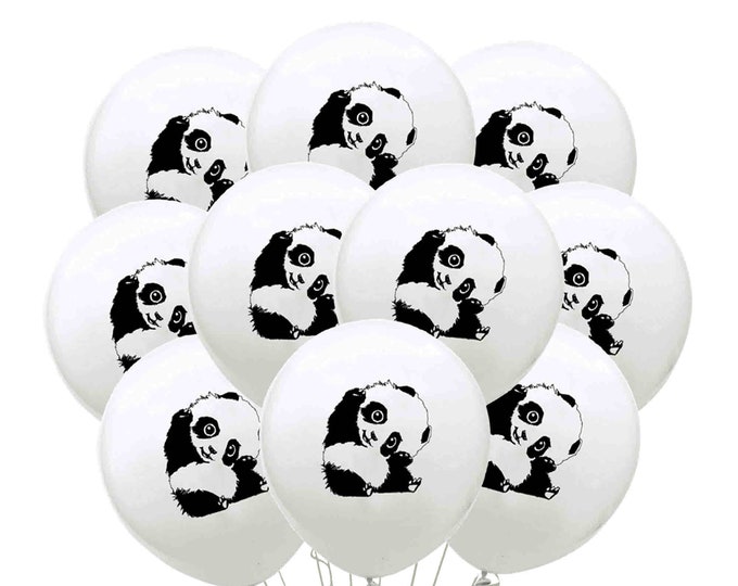 Panda Party Balloons 12", Panda Birthday Theme, Panda Birthday Party Balloons, Panda Party Supplies