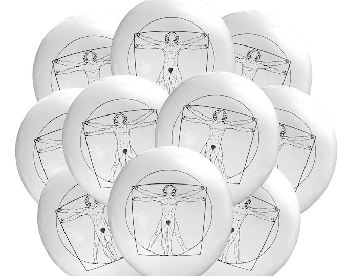 12ct Vitruvian Man Balloons Latex, Da Vinci Birthday Decorations, Italian Renaissance Theme, Art Science Event Party, 12Inch Standard Size
