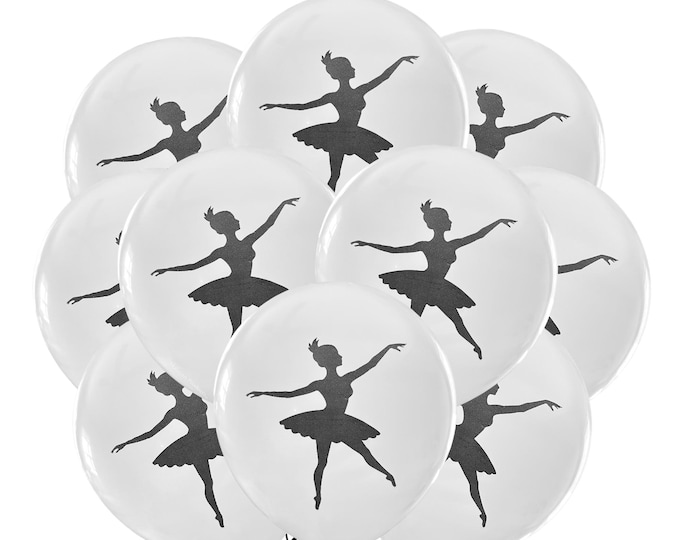 12ct Dancer Balloons, Ballet Balloons, Ballet Theme, Dancer Birthday, Dance Party Theme, Dancing ballerina Decorations