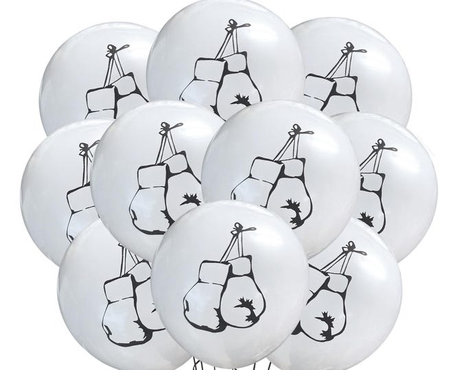 12ct Boxing Balloons, Boxing Birthday, Boxing Theme, Boxer Balloons, Fighting Kick Boxing Ideas Decorations