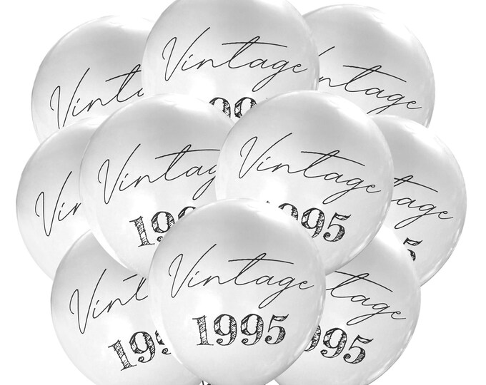 12ct Vintage 1995 Balloons, Birthday Party Theme Decorations