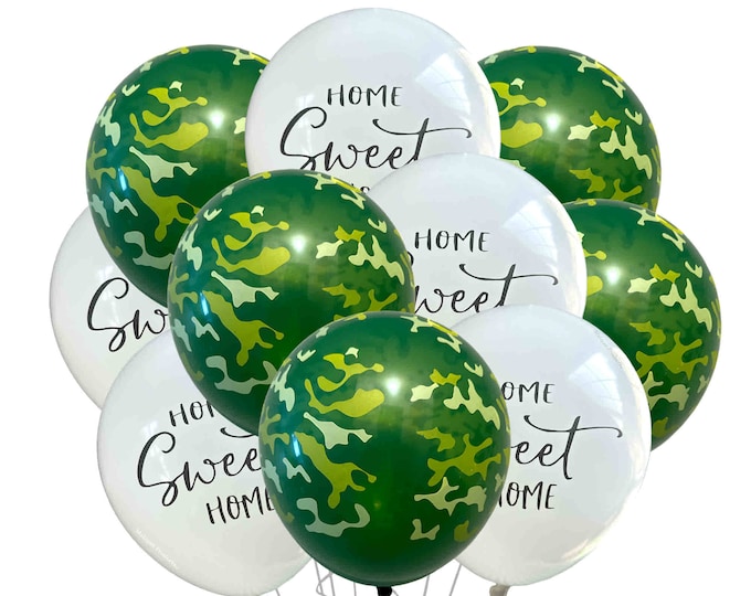 Military Welcome Home Balloons, Homecoming Party, Solider Returning Home Party Event Supply, Military Reunion Party, Army Camo Balloon