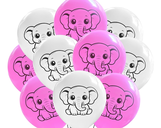 Pink Baby Elephant Birthday Balloons, Elephants Baby Shower Theme, Girl or Boy Party Supply
