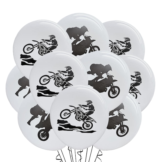 12ct Dirt Bike Balloons, Dirt Bike Birthday, Dirt Bike Theme, Motorsports Balloons