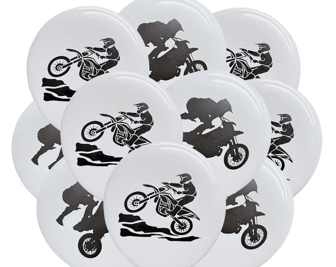 12ct Dirt Bike Balloons, Dirt Bike Birthday, Dirt Bike Theme, Motorsports Balloons