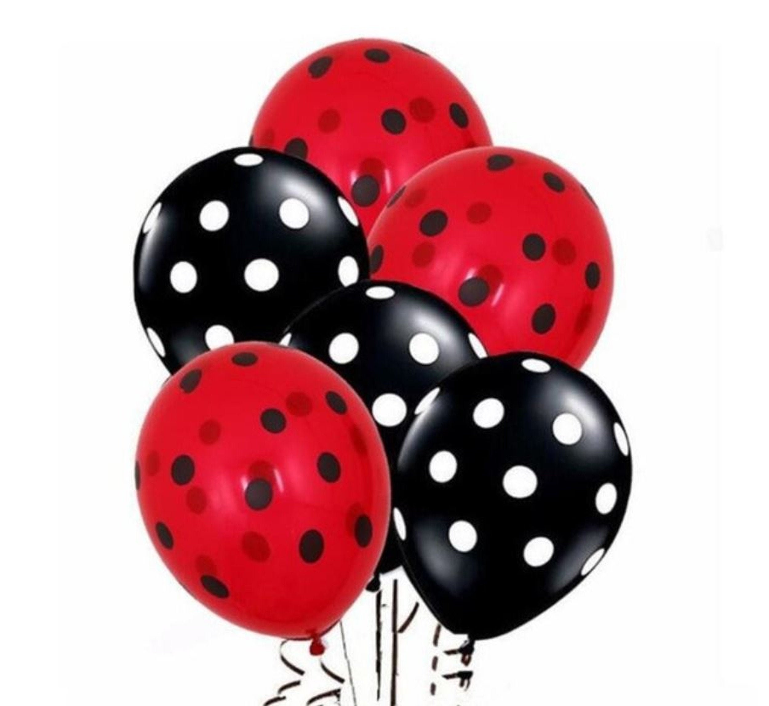 100pcs Ladybug Balloons Rouge Noir Polka Dot Latex Ballons 12 pouces  Ladybug Spot Ballons pour Ladybug Thème Décoration de fête, Fournitures de  mariage d'anniversaire