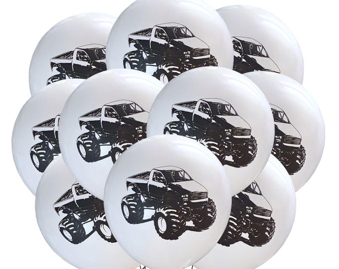 12ct Monster Truck Balloons, Monster Truck Theme Party Decoration, Monster truck Birthday Theme Decorations, Boy Birthday Ideas, Vehicle