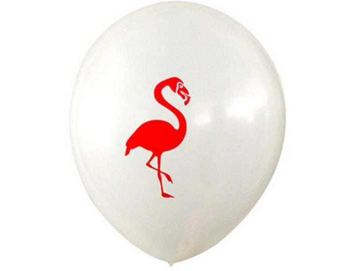 12 PACK Flamingo Balloons, Flamingo Theme 12" (30cm) Exotic Animal Balloons Ocean Decorations Beach Party Supplies, Tropical Island Balloons