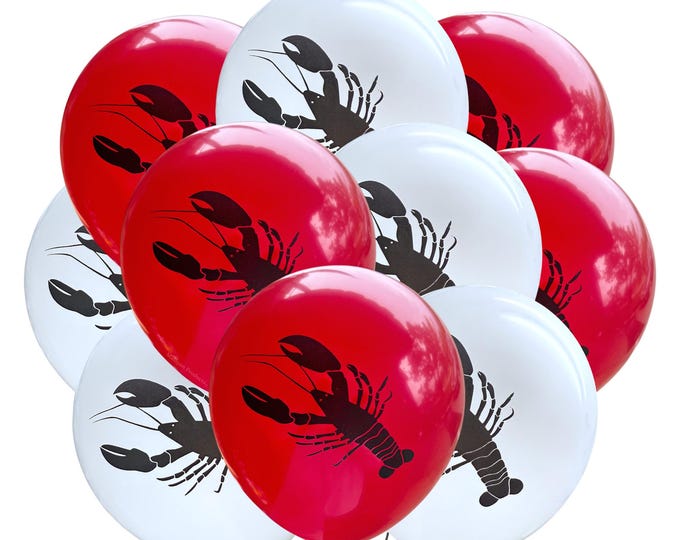 Lobster Balloons 12" Seafood Boil Party Balloons, Lobster Theme Decoration, seafood event, Ocean Buffet Event, Lobster Birthday