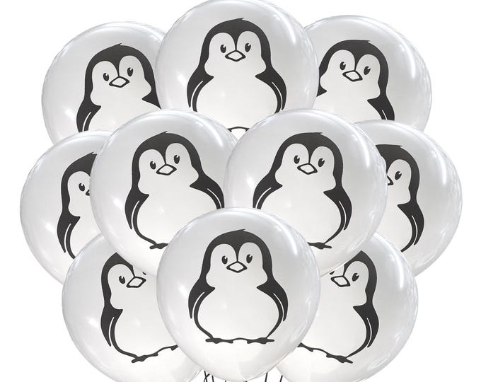 12ct Penguin Balloons, Cute Penguin Birthday, Penguin Theme, Penguin Party Ideas Decorations