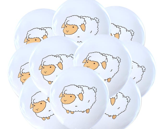 12ct Sheep Balloons, Animal Birthday, Lamb Farmyard Barnyard Farm Theme, Shepherd Party Decorations supplies