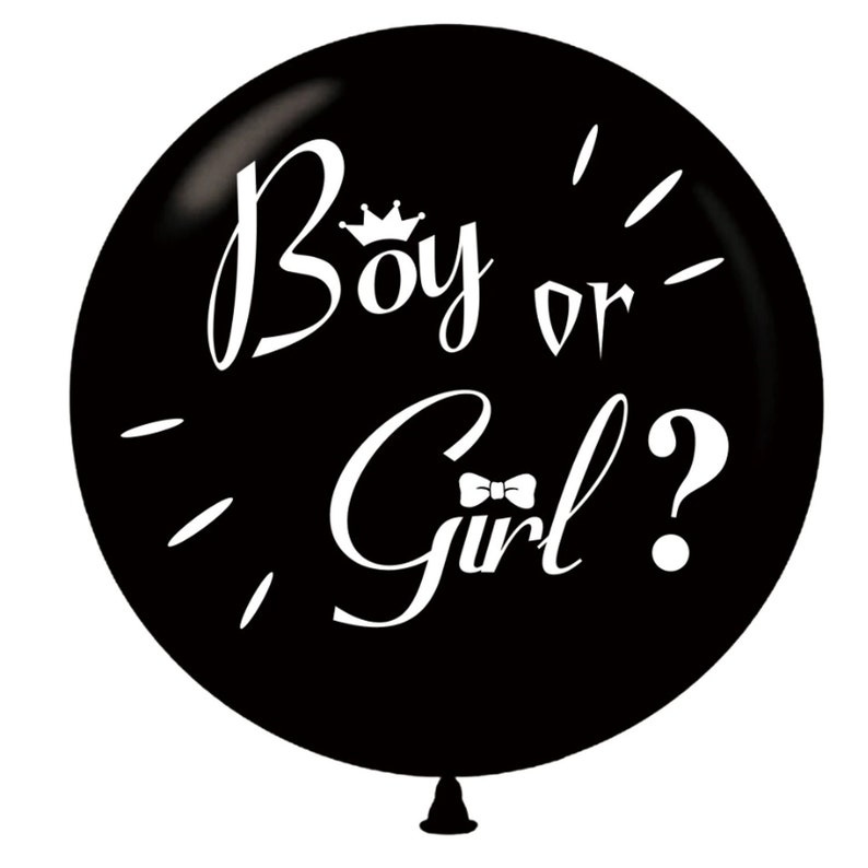 Gender Reveal Balloon Idea Confetti Balloon 36 Black Etsy