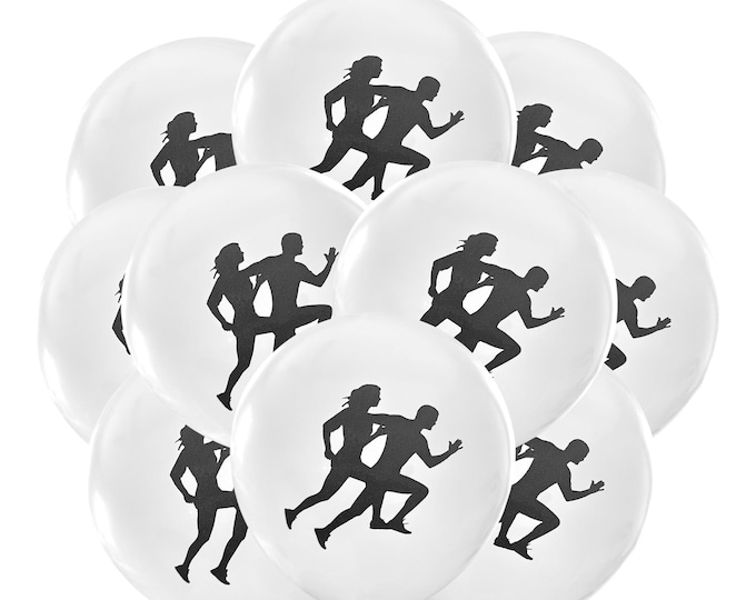 12ct Running Balloons, Runner Birthday Party Balloons, Race Theme Party Decorations, Marathon Balloons, Sprinter Birthday, Track & Field