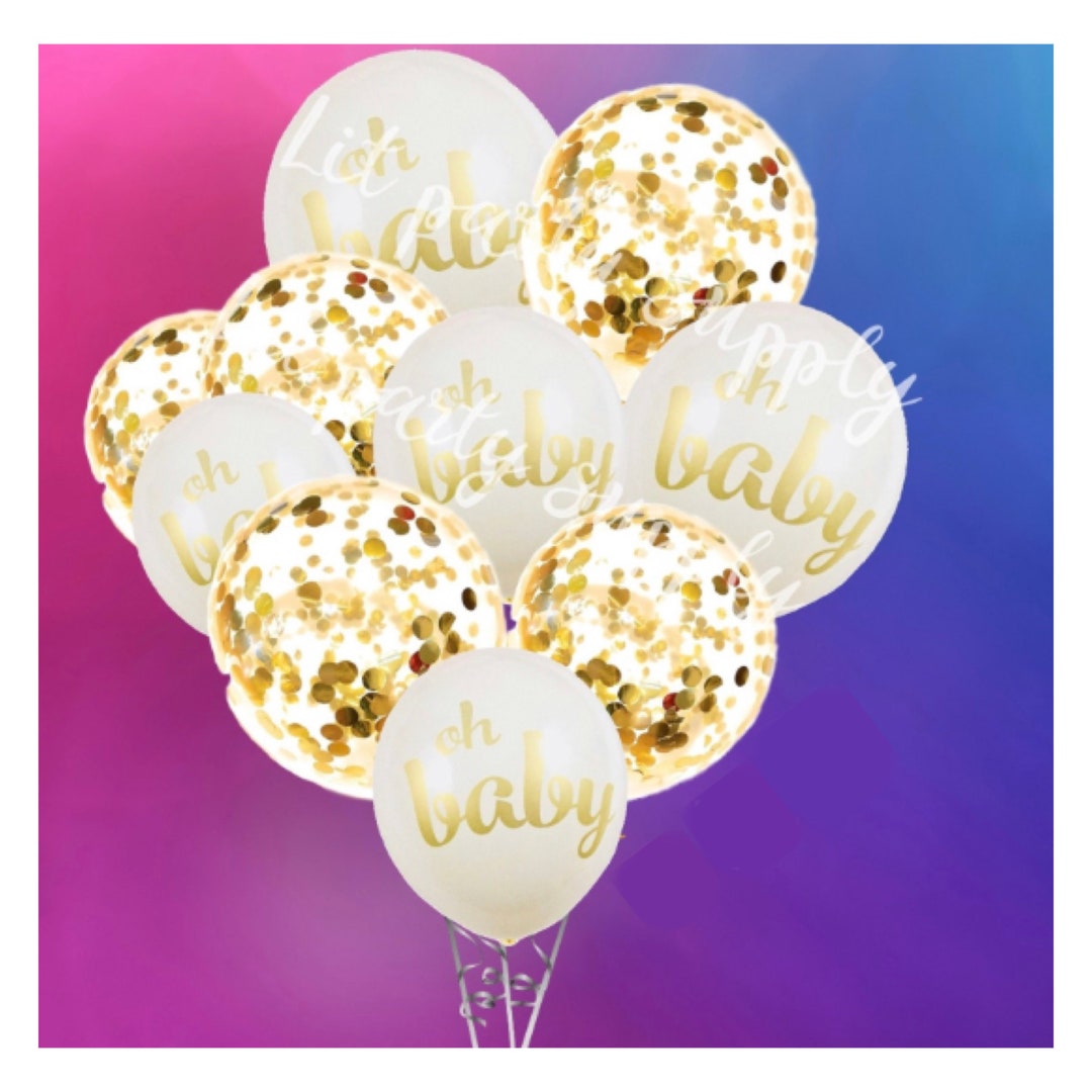 12 PACK Baby Shower Balloons, Oh Baby Balloons, Baby Shower Decorations, Baby Shower Balloon