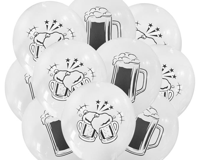12ct Beer Balloons, Cheers Theme Party Drinking Decoration, beer stein Birthday Oktoberfest Theme Ideas