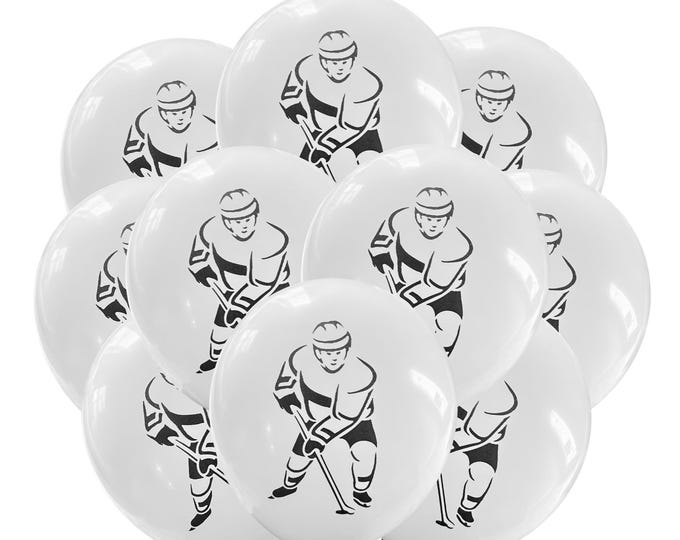 12ct Hockey Balloons, Hockey Birthday, Hockey Player Theme, Hockey Player Birthday Decorations Party Supply Ideas, Sports Theme Ice Hockey