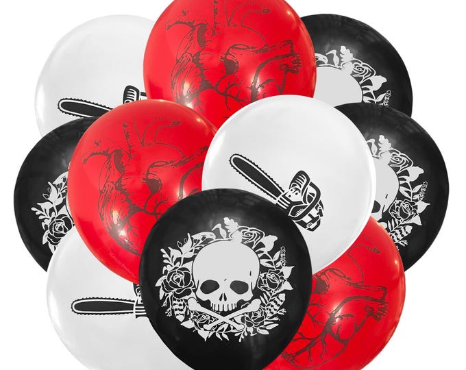 12ct Monster Balloons, Monster Halloween Birthday Theme Ed Gein Party Decorations, Ed Gein Balloon Theme, Ed gein Halloween Decorations