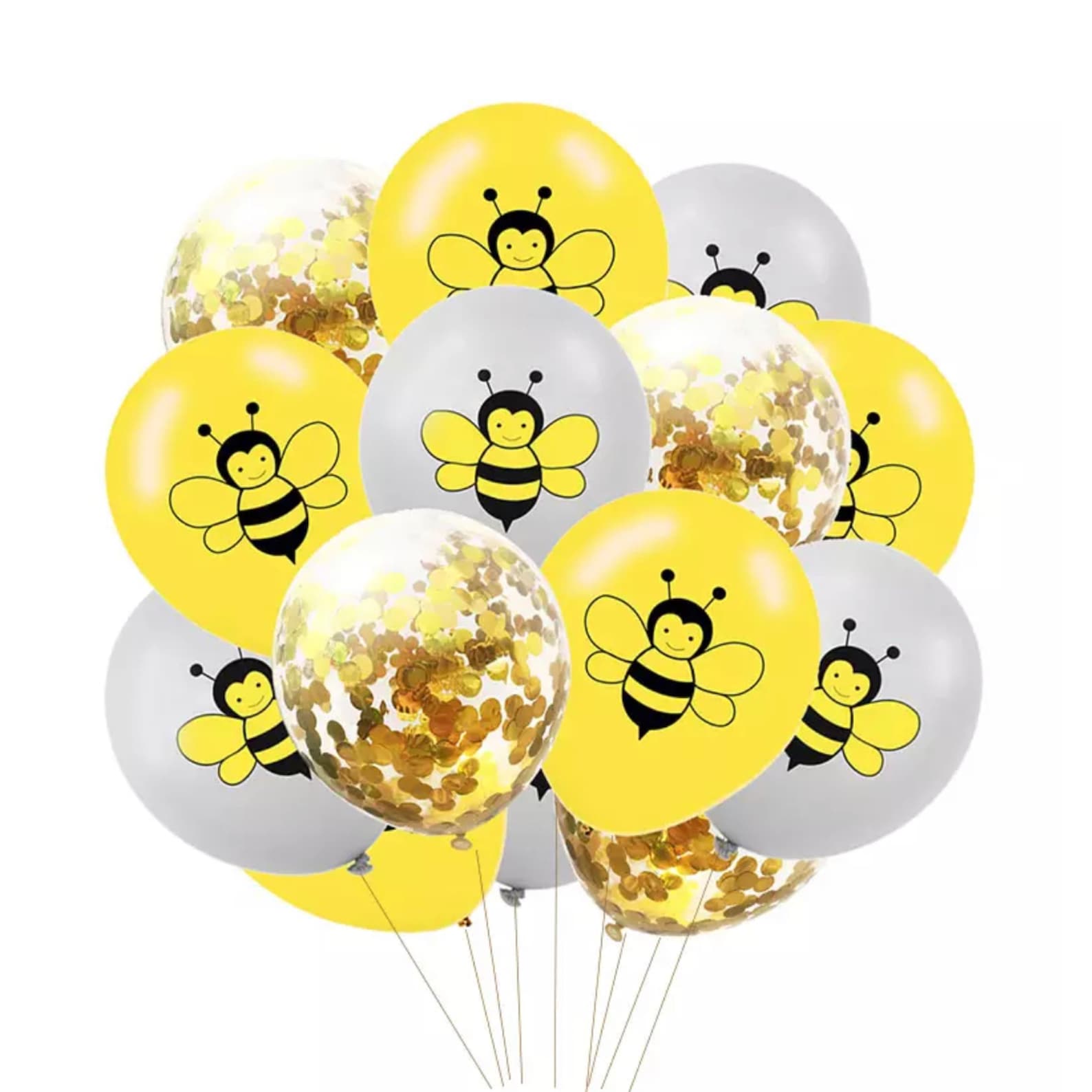 18 Pack Bee Theme Balloons 12 Bumble Bee Balloons Gold - Etsy