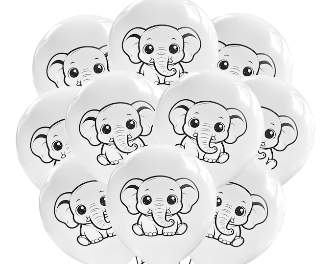 Baby Elephant Birthday Balloons, Elephants Baby Shower Theme, Girl or Boy Party Supply