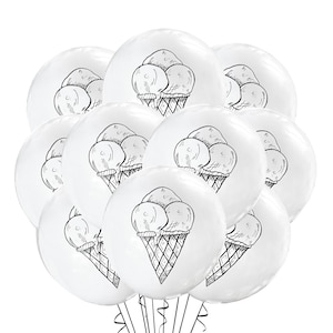 12ct Ice Cream Balloons, Ice Cream Birthday Party, Ice Cream Theme, Dessert Balloons, Ice Cream Party Decorations, Sweet treat Birthday