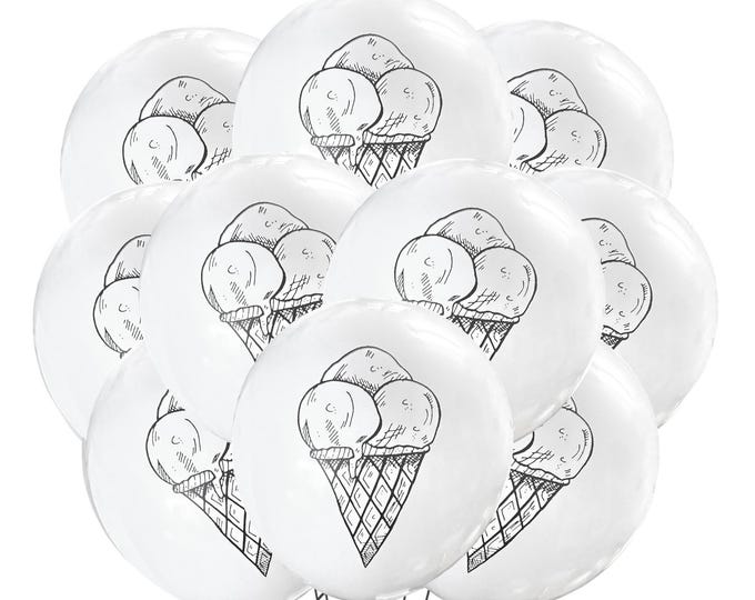 12ct Ice Cream Balloons, Ice Cream Birthday Party, Ice Cream Theme, Dessert Balloons, Ice Cream Party Decorations, Sweet treat Birthday
