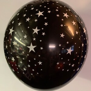 12 Pack Black White Stars Balloons, Star Theme 12&quot; Night Balloons Star Decorations Party Supplies, Star Latex Balloons, Stars Black Balloons